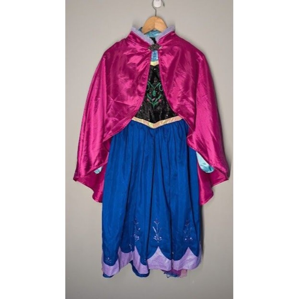 EUC Disney Store Anna Nordic Dress Costume Size 13 Small Frozen Cape